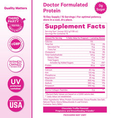 Pink Stork gluten-free non-GMO protein formula in scoop