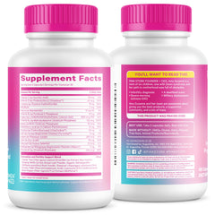 Pink Stork Fertility Support capsules in palm show compact, travel-friendly daily use.