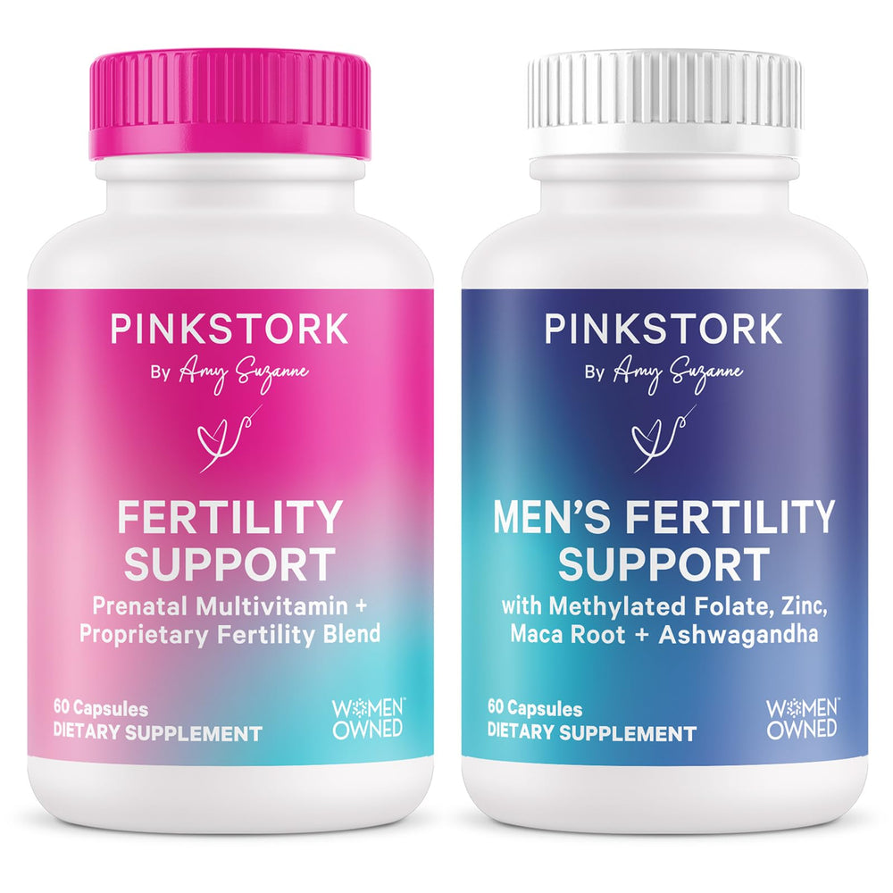 Pink Stork His and Hers Fertility Bundle bottle for daily wellness support.