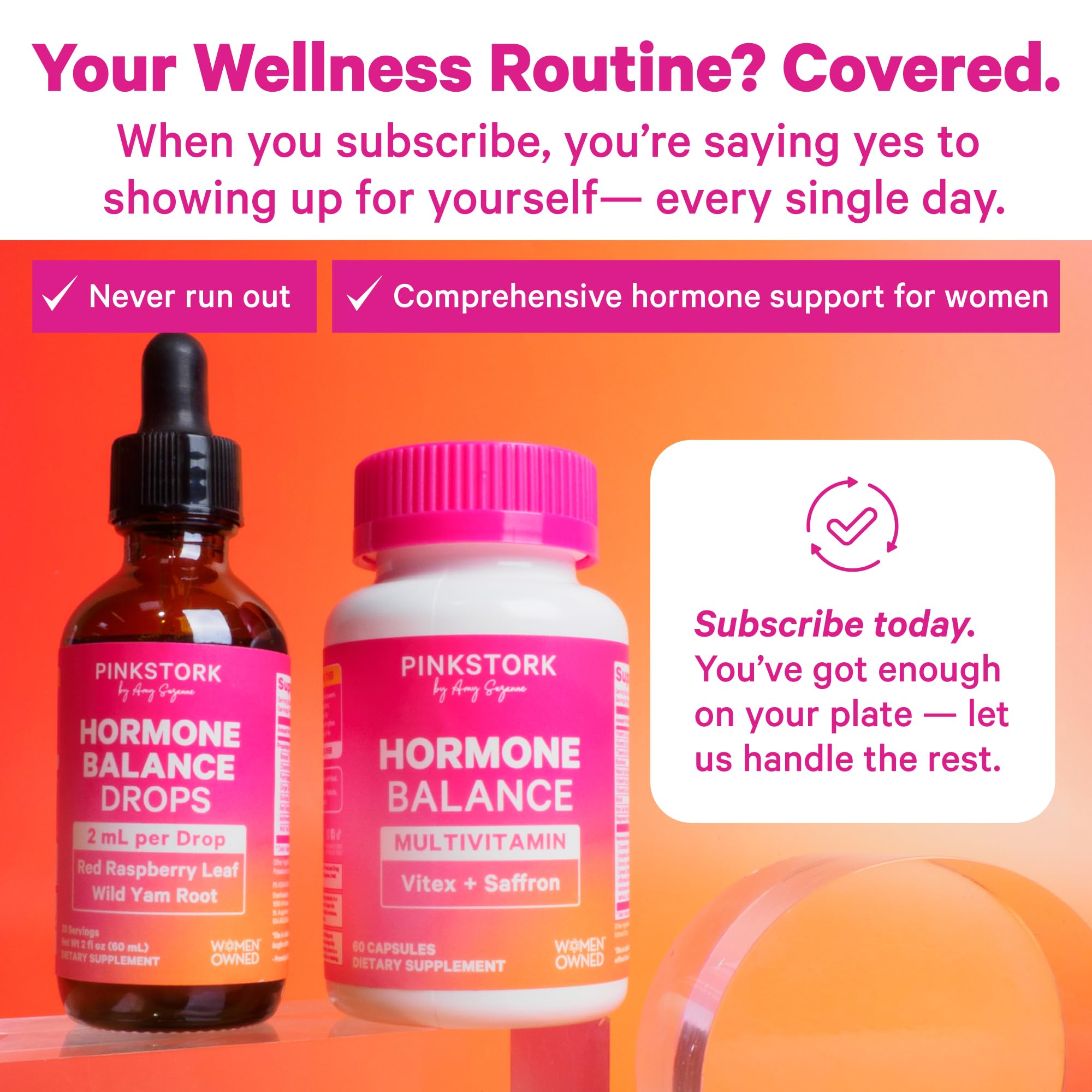 Pink Stork Balance Drops being mixed in water for on-the-go use