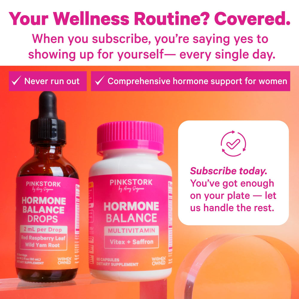 Pink Stork Balance Drops being mixed in water for on-the-go use