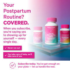 Pink Stork Lactation Probiotic bottle with water promotes easy daily intake