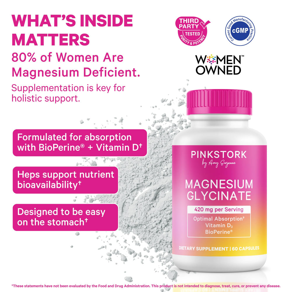 Close-up of Pink Stork capsules for gentle absorption and routine use