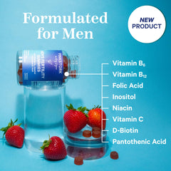 Pink Stork men's fertility gummies to support energy and reproductive wellness