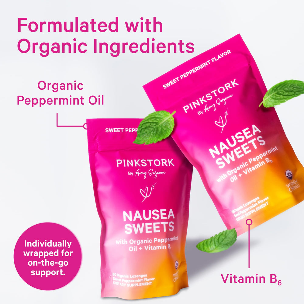 Pink Stork Vitamin B6 boost label highlights added support.