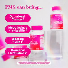 Pink Stork PMS ingredients featuring Vitex and Dong Quai for balanced cycle support.
