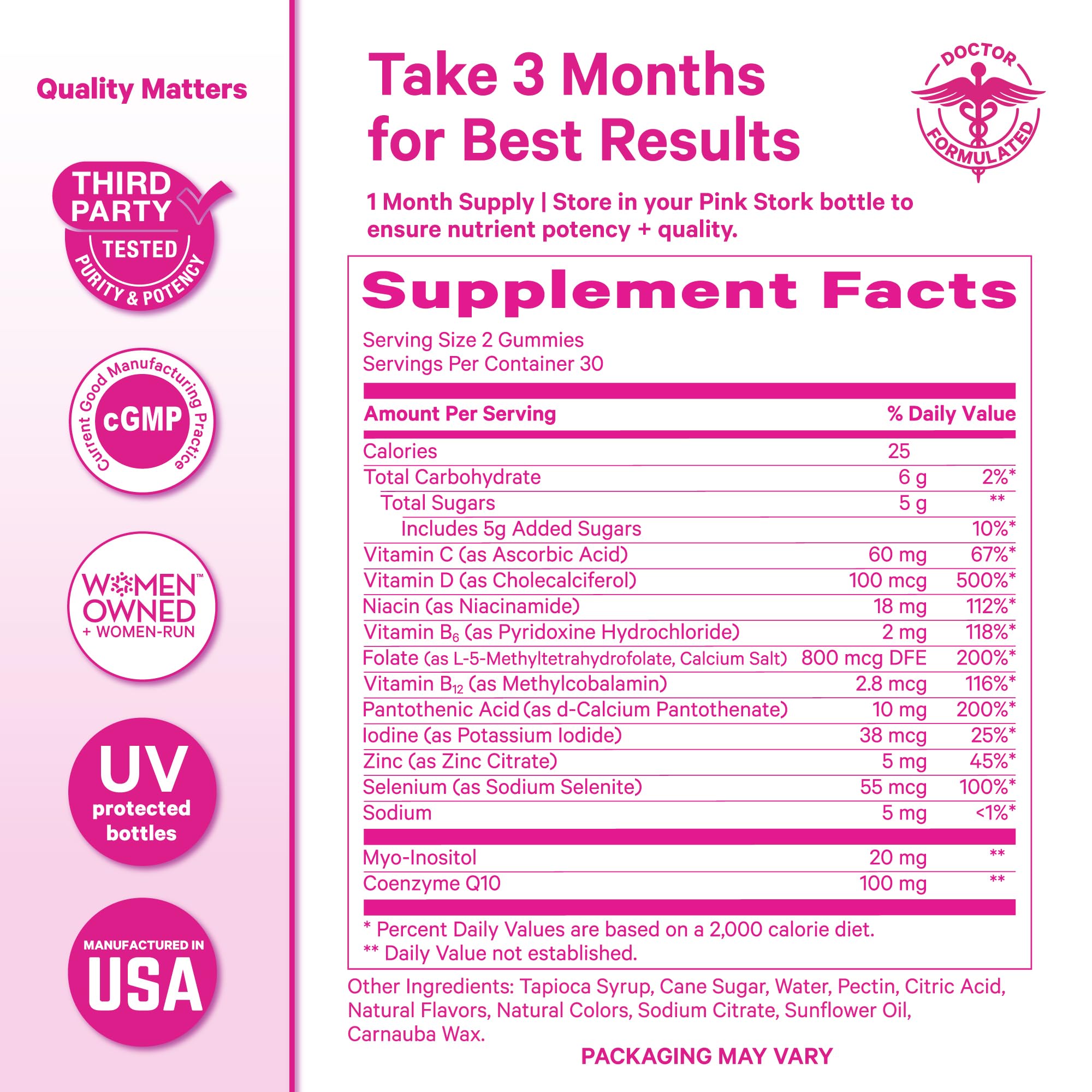 Pink Stork gummies mango pineapple flavor for a pleasant daily ritual.