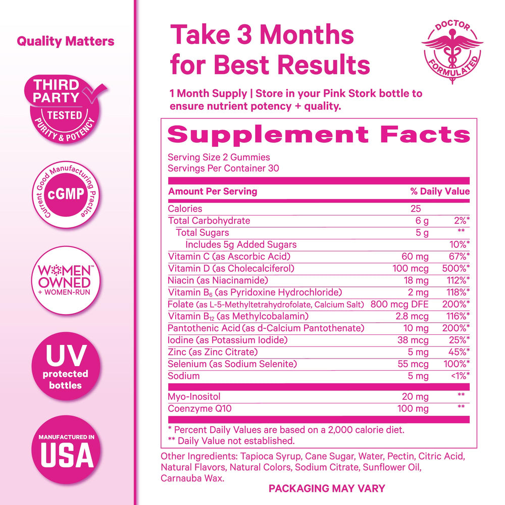 Pink Stork gummies mango pineapple flavor for a pleasant daily ritual.