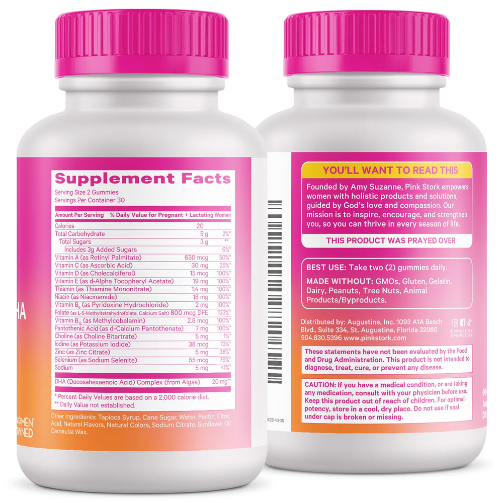 Pink Stork Prenatal Gummies morning routine use during daily schedule.