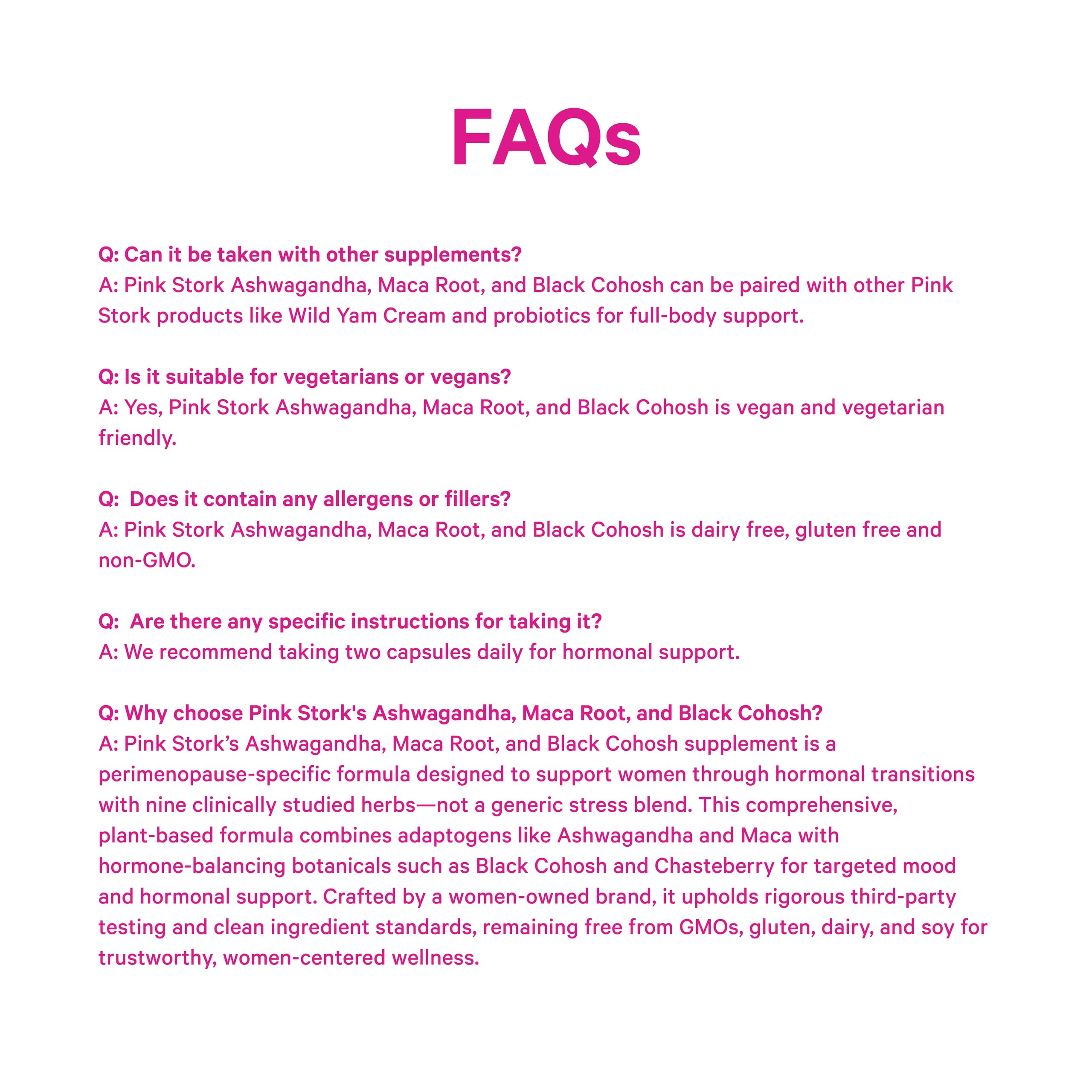 Pink Stork women-owned brand banner emphasizes care for women's wellness