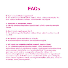 Pink Stork women-owned brand banner emphasizes care for women's wellness