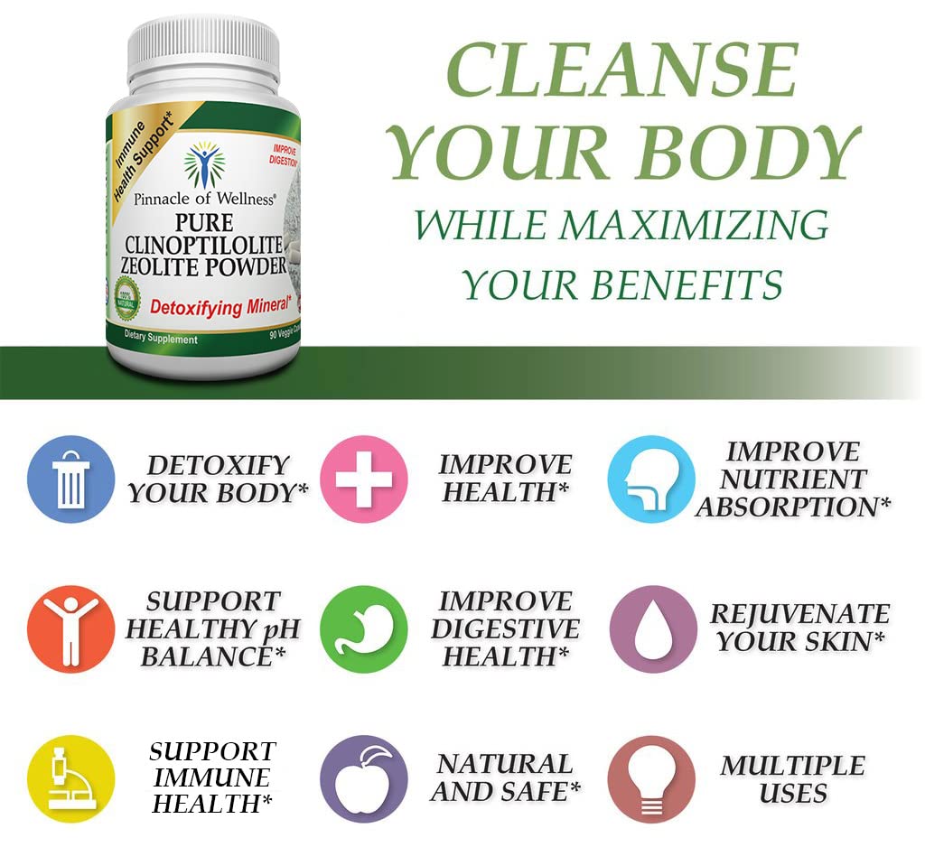 Pinnacle of Wellness Zeolite powder with scoop for easy daily use