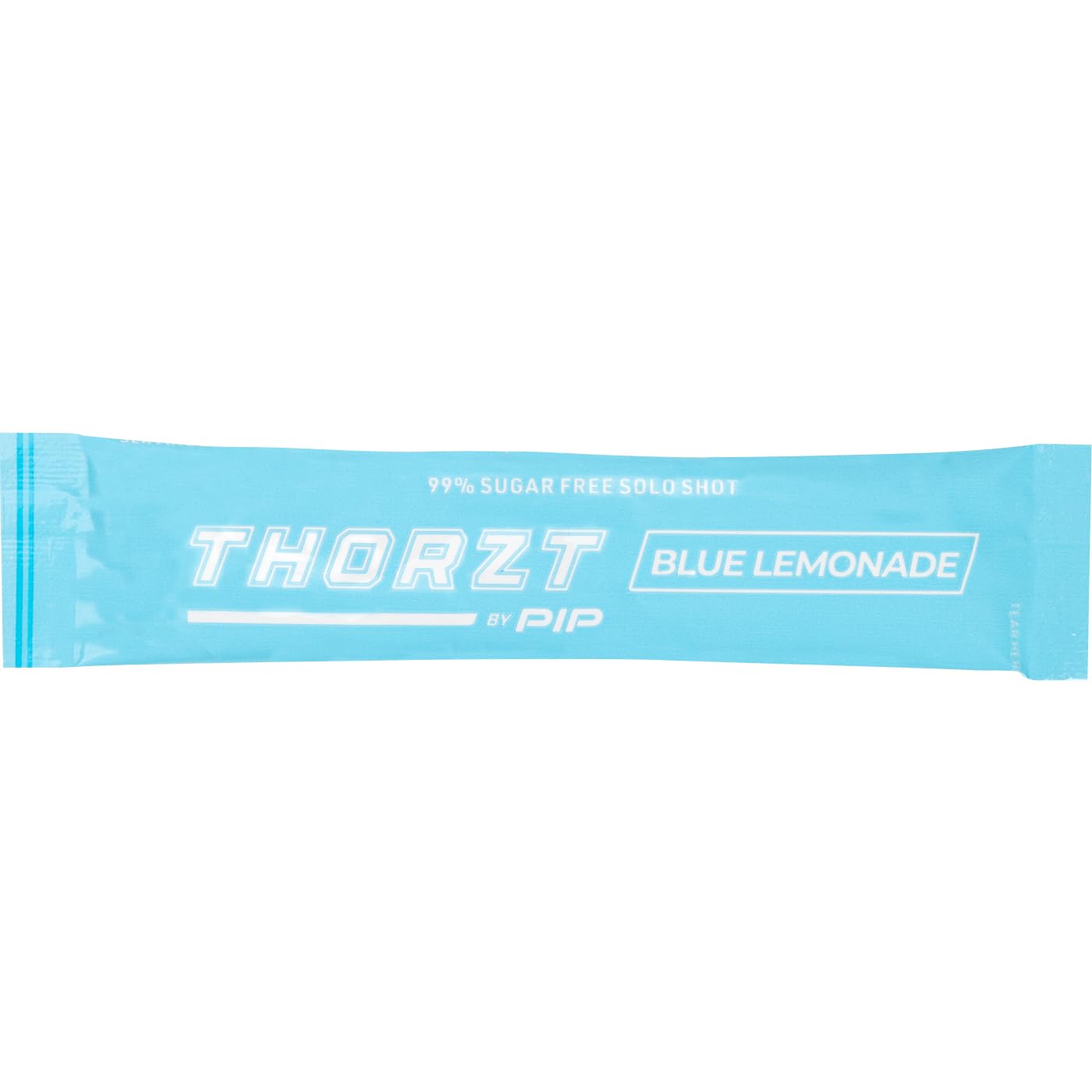 PIP Thorzt Blue Lemonade Solo Shot being poured into a glass with ice.