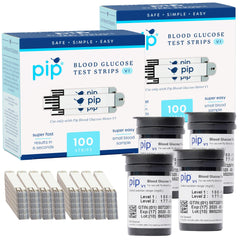 Pip V1 blood glucose test strip enabling quick at-home readings