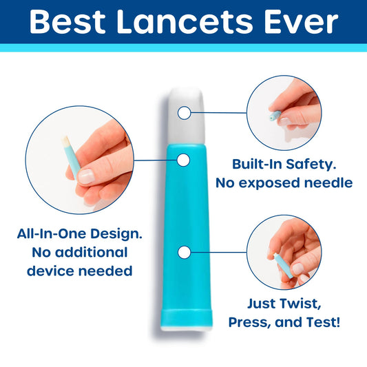 Pip V1 blue safety lancets 30G for comfortable fingersticks