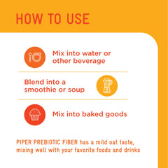 Mixing Piper Prebiotic Fiber in water shows easy incorporation into beverages
