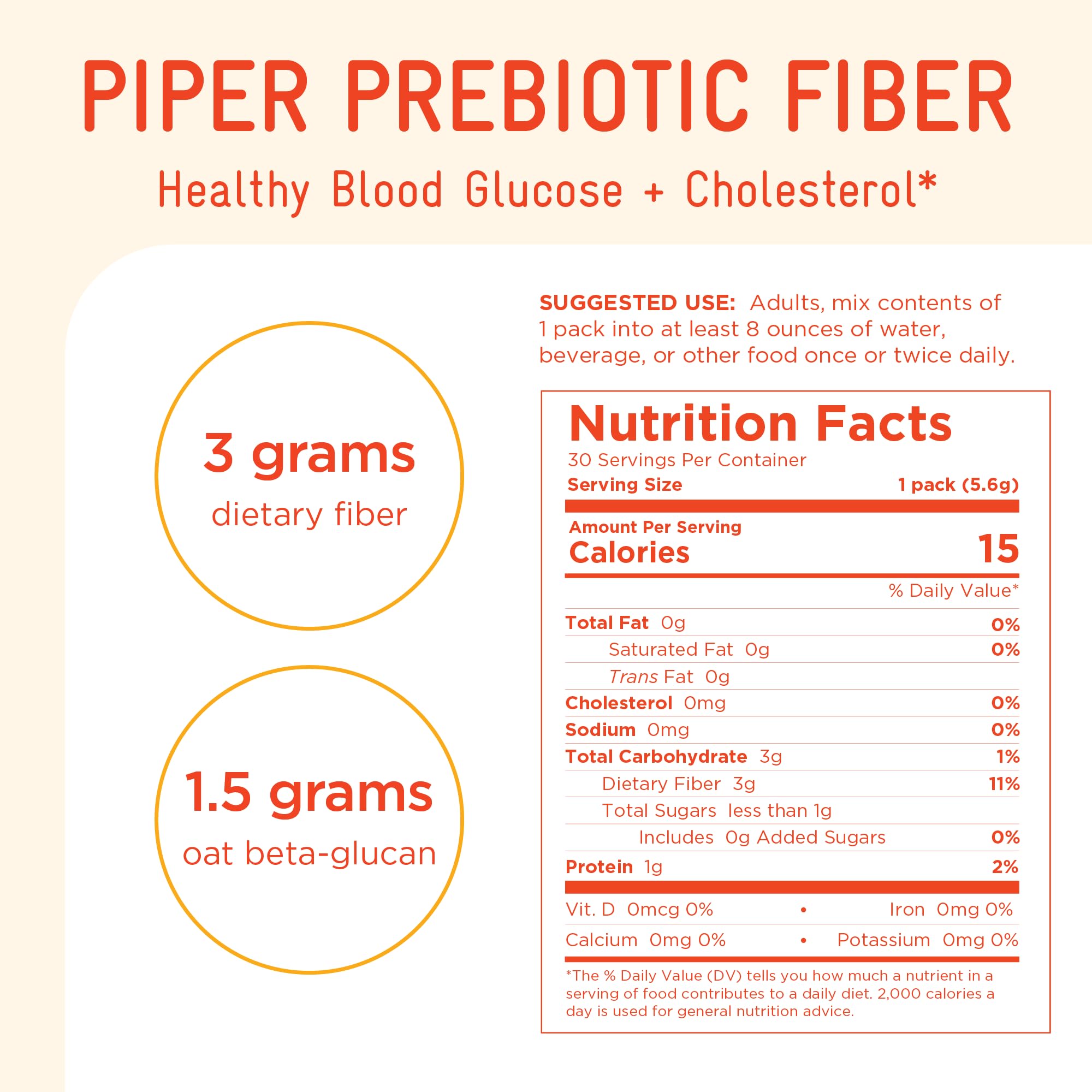 Morning routine scene with Piper Prebiotic Fiber, spoon, oats and a glass of water