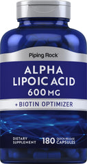 Piping Rock Alpha Lipoic Acid 600mg bottle for daily wellness use