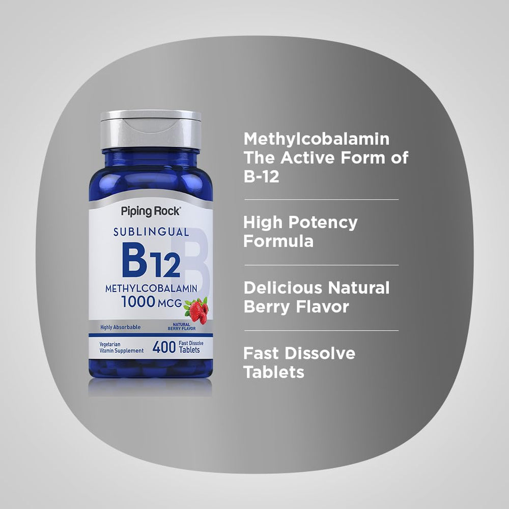 Piping Rock berry-flavored sublingual tablet close-up.
