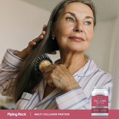 Piping Rock collagen powder bottle supports Keto and Paleo friendly choices.