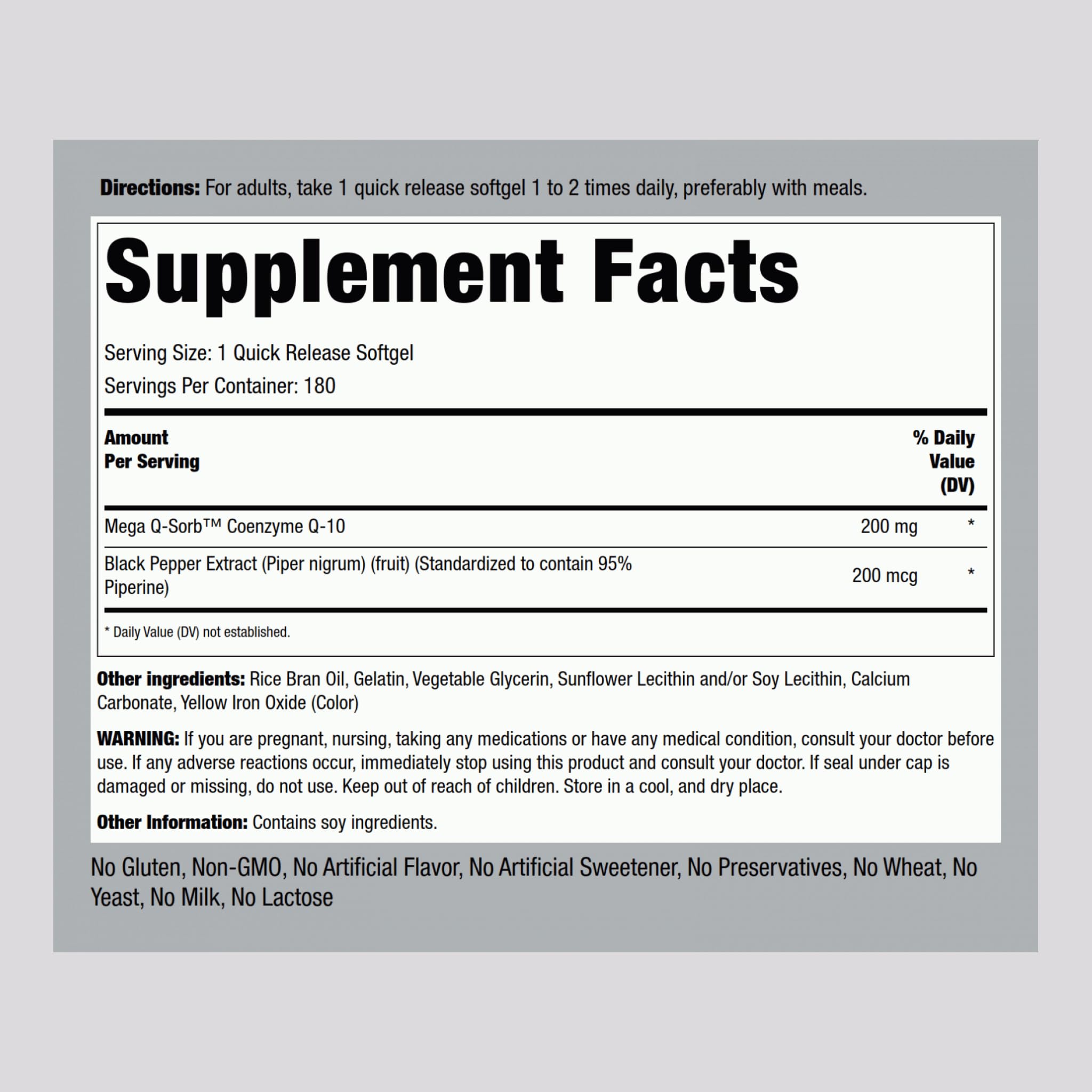 Piping Rock CoQ10 200mg softgel inside view showing compact capsules.