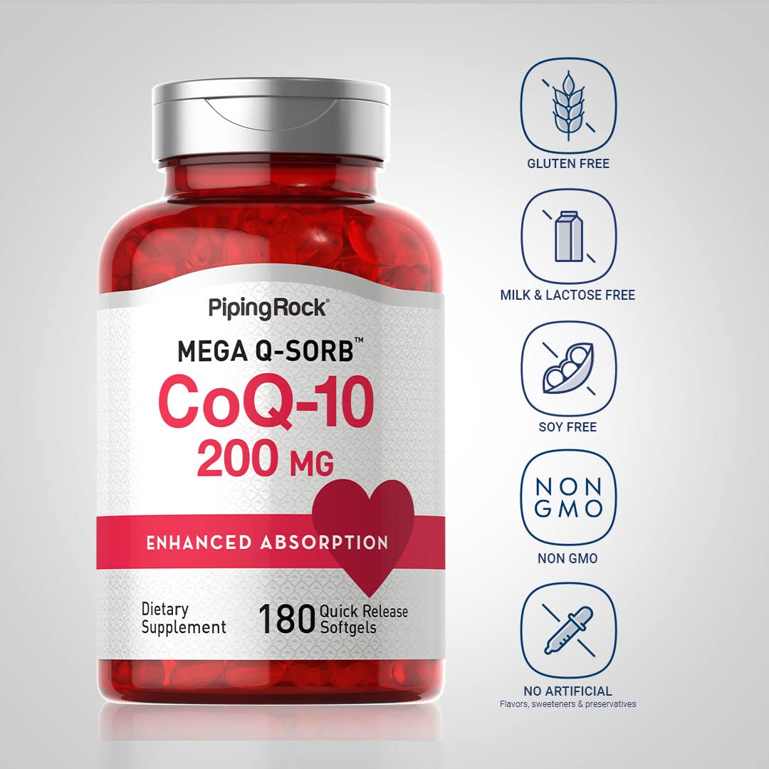 Piping Rock CoQ10 200mg softgel pour demonstrates easy dosing.