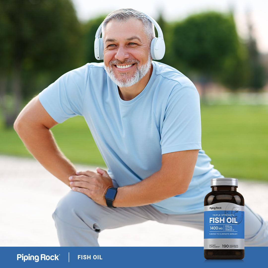 Piping Rock daily-use fish oil softgels ready for everyday routines.