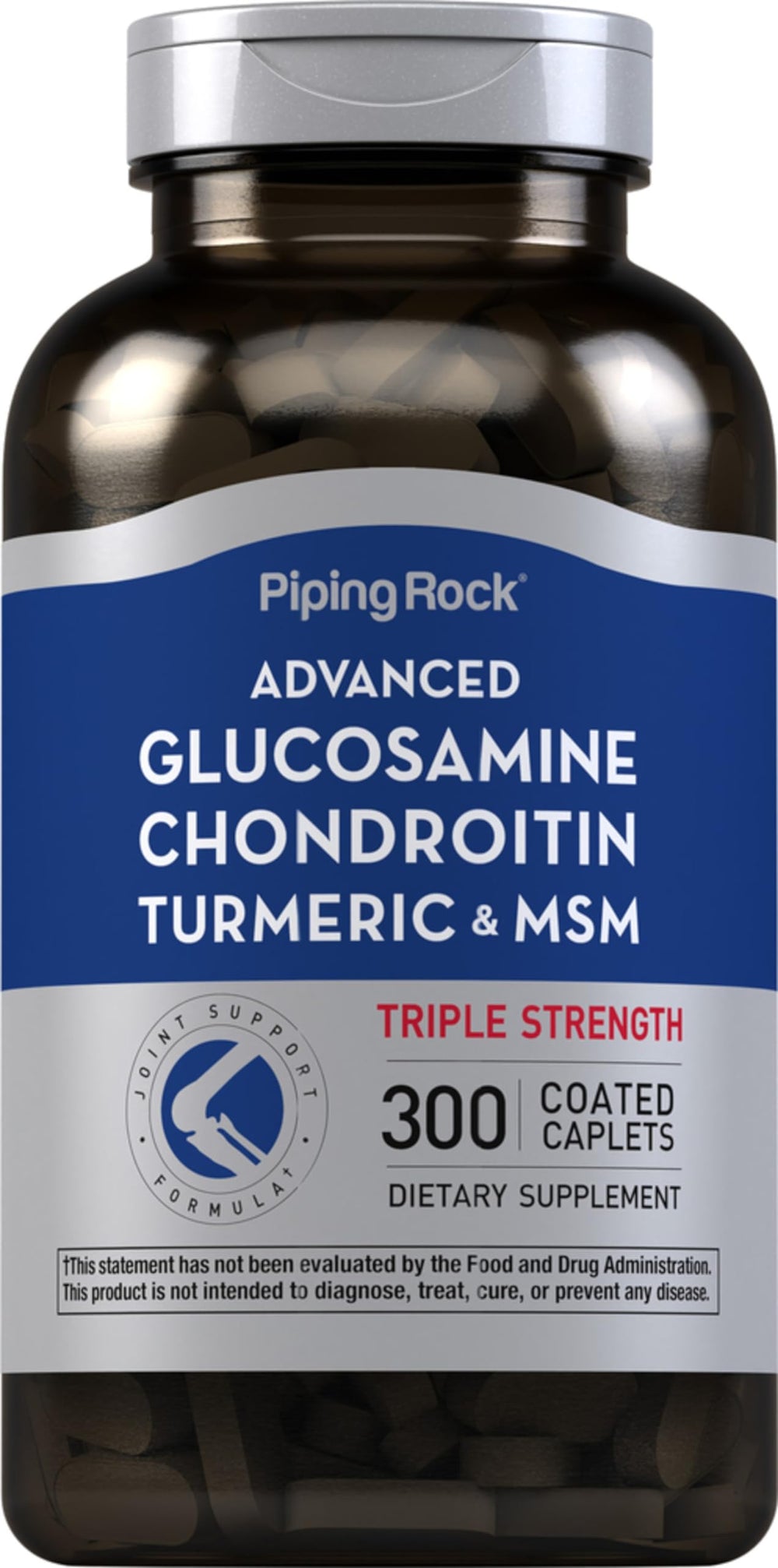 Piping Rock glucosamine chondroitin msm turmeric bottle for daily joint-support use.