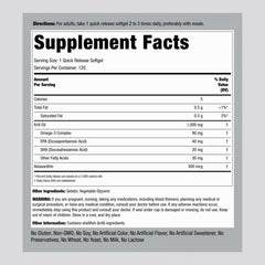 Piping Rock Krill Oil softgels close-up, easy to swallow