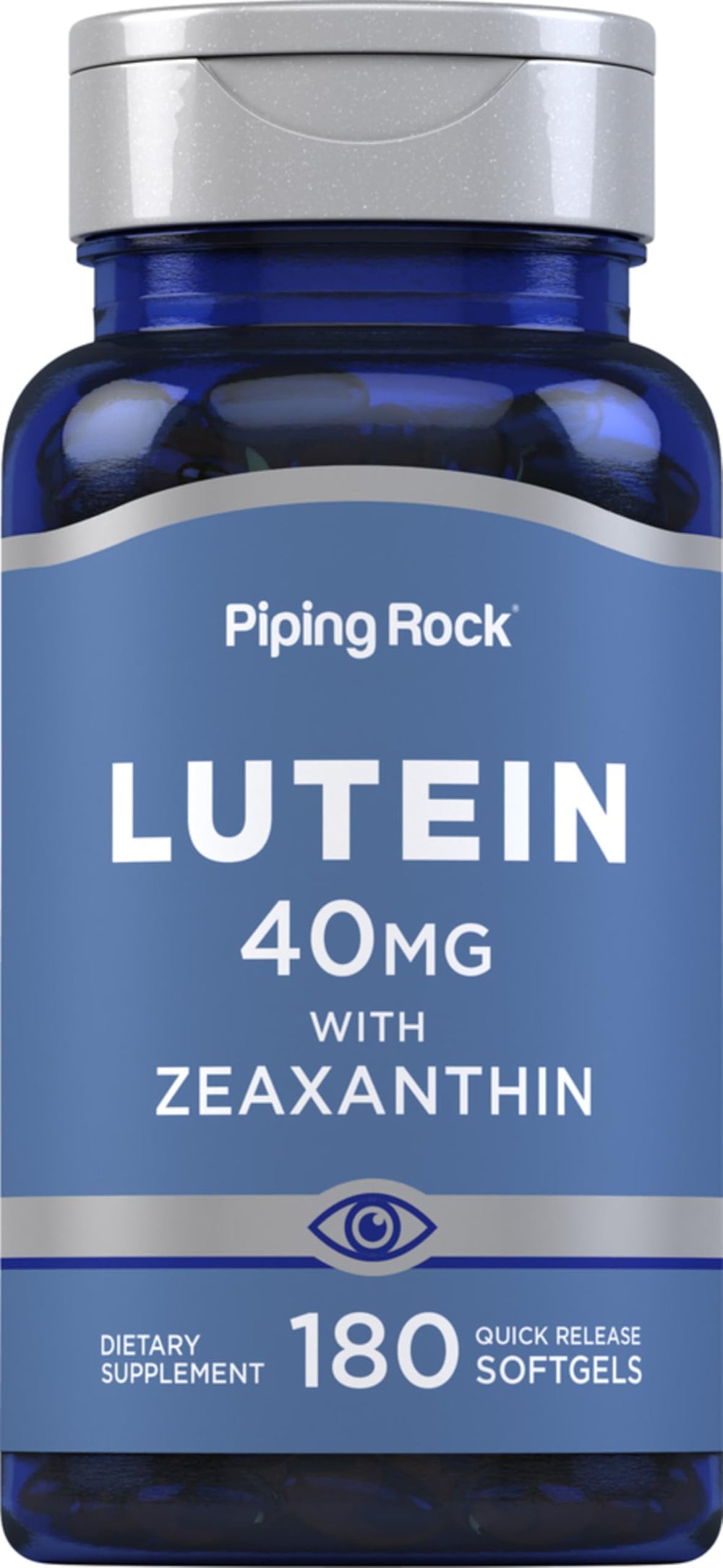 Piping Rock Lutein Zeaxanthin bottle front for eye support.