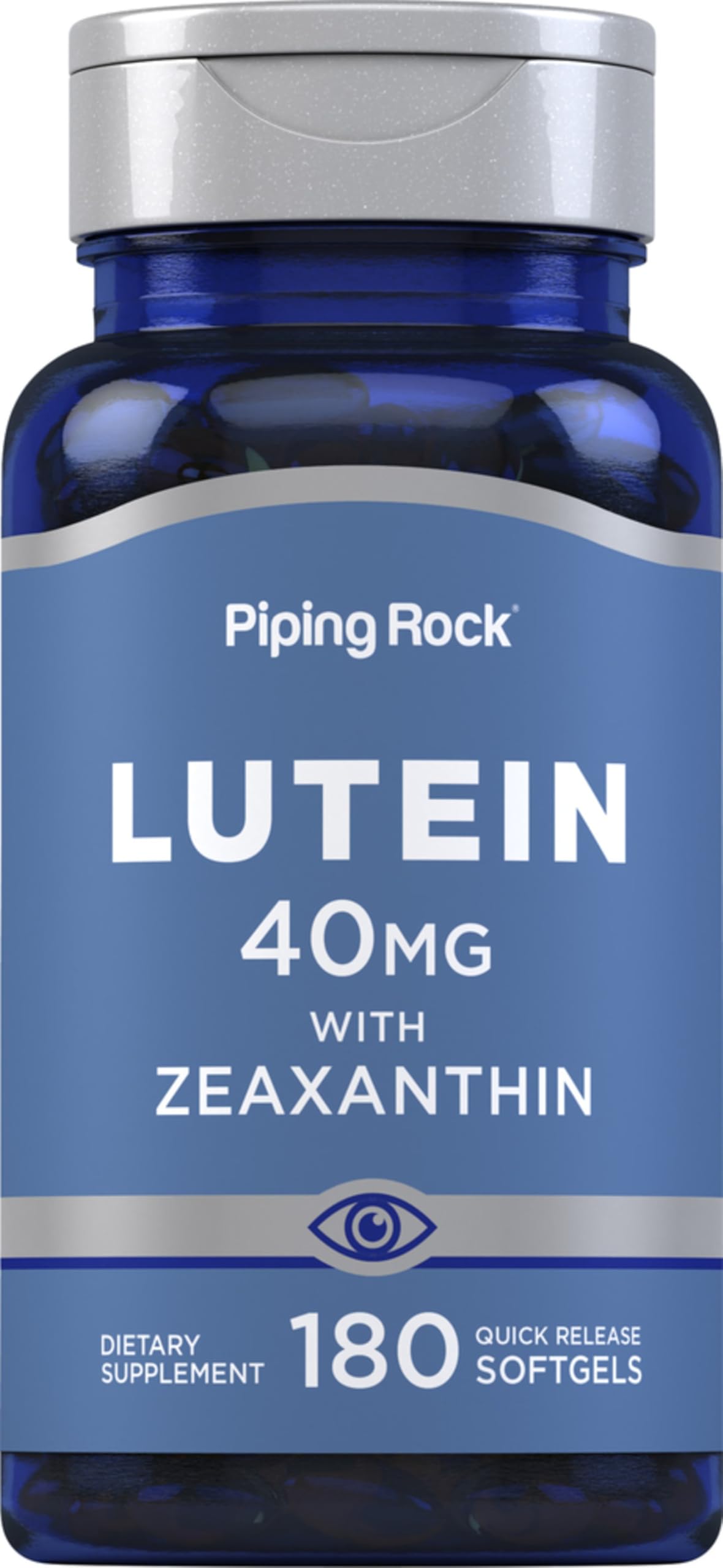 Piping Rock Lutein Zeaxanthin bottle front for eye support.
