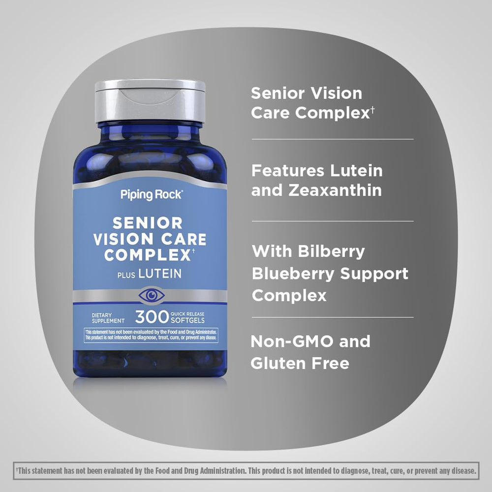 Piping Rock Eye Health Complex highlights lutein and zeaxanthin for eye support.