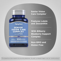 Piping Rock Eye Health Complex highlights lutein and zeaxanthin for eye support.