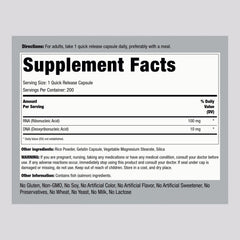 Piping Rock RNA DNA bottle side shows ingredient highlights for quick reference.