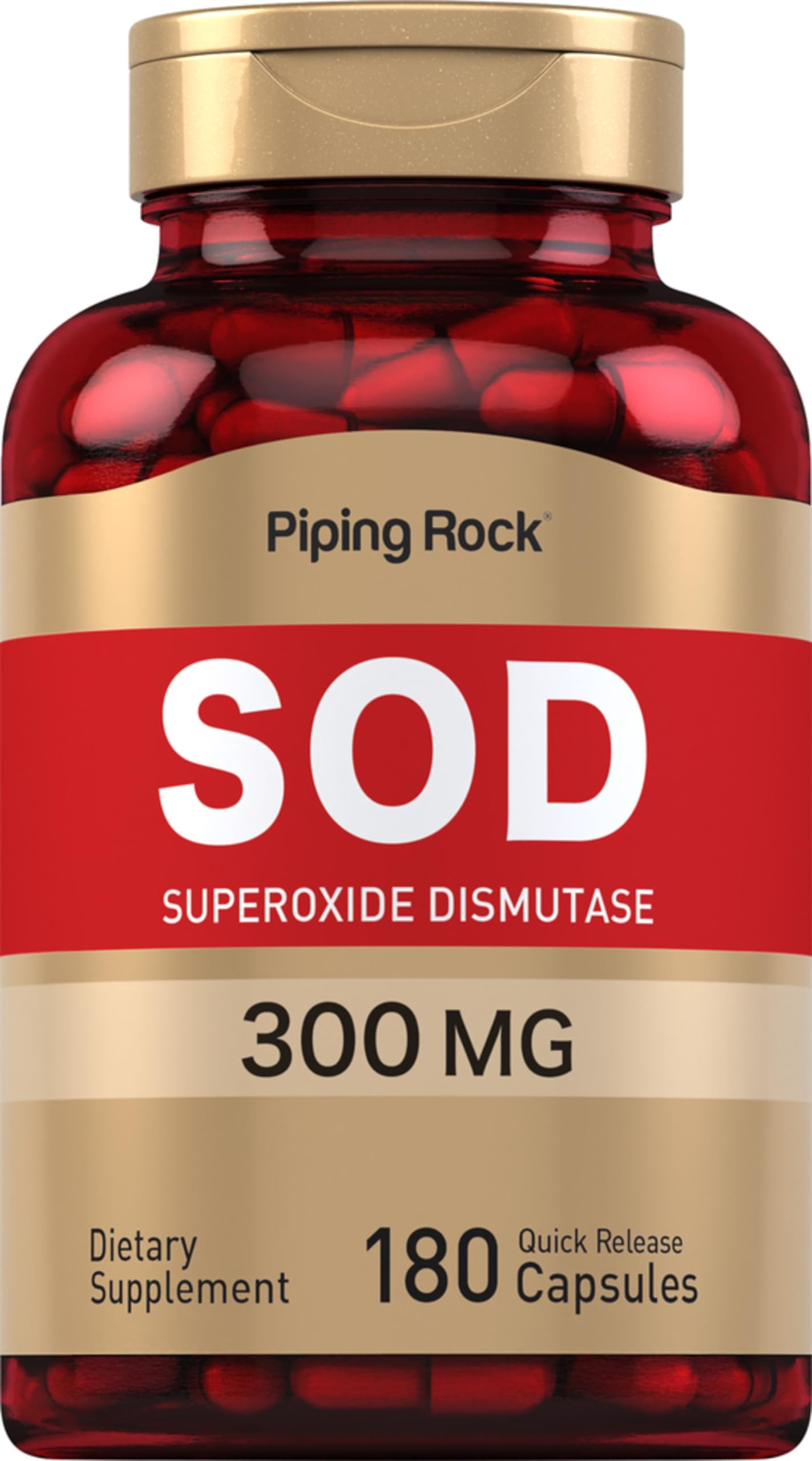 Piping Rock SOD capsules bottle easy daily supplement for wellness