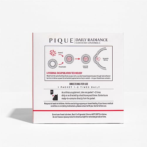 PIQUE liposomal vitamin C sachets in hand, convenient daily immune support