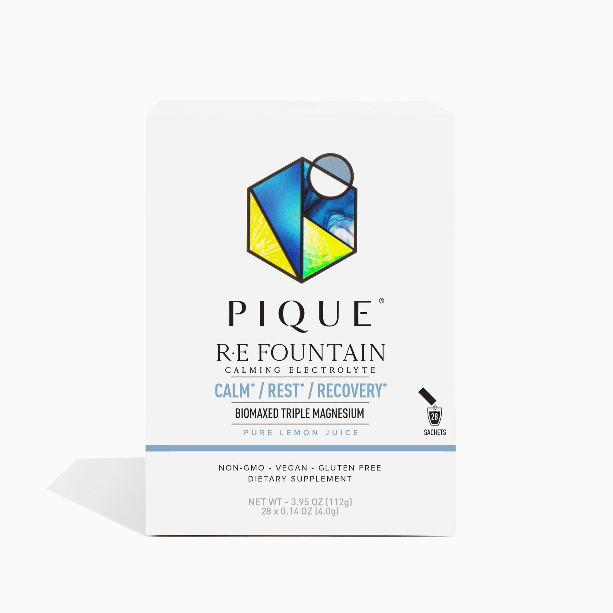 PIQUE RE Fountain packets ready to pour for calming hydration.