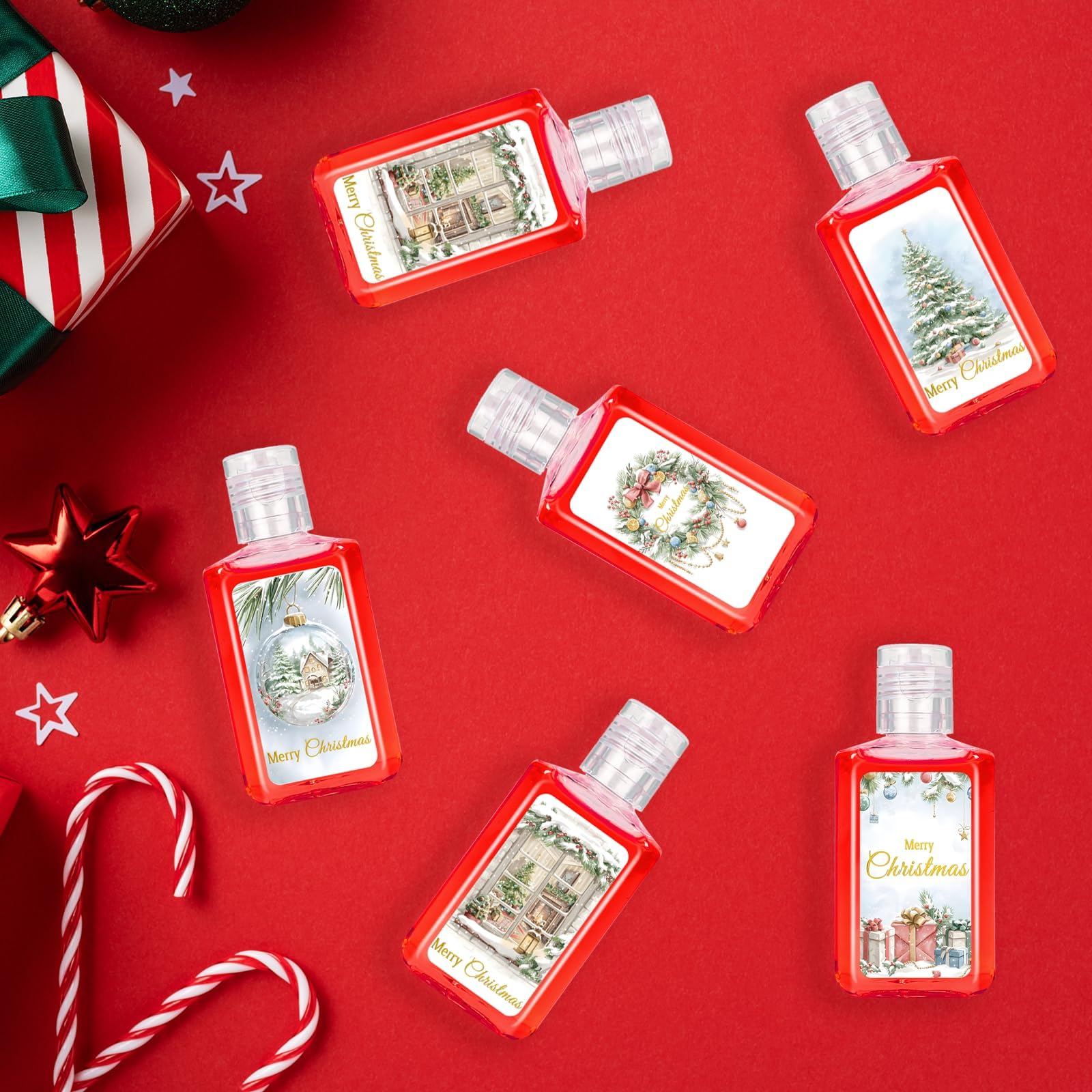 Piuaeue 1oz travel-size sanitizer in bright colors for easy gift giving