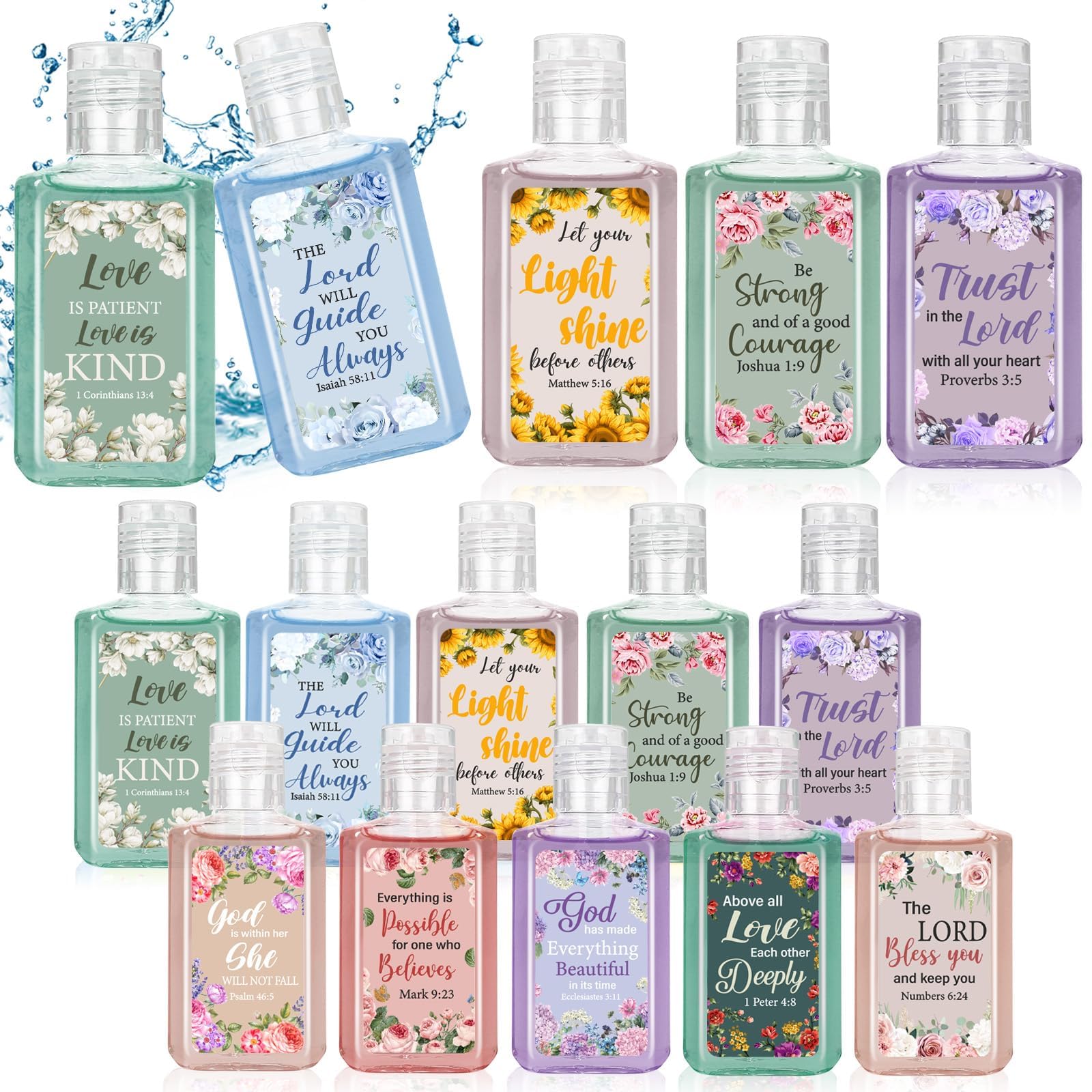 Piuaeue Bible floral design hand sanitizer bottle for on-the-go cleanliness