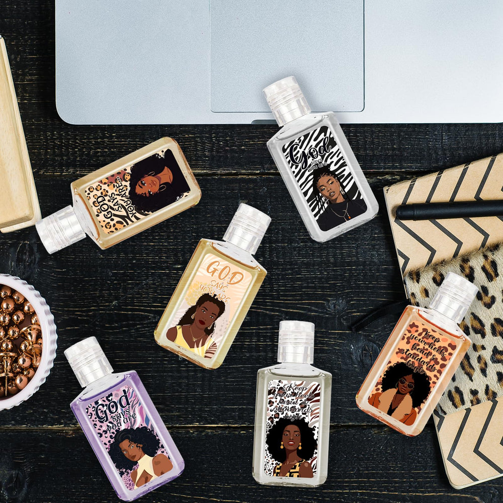 Piuaeue black women mini hand sanitizer design 03 showcases resilience with compact, easy-to-carry protection