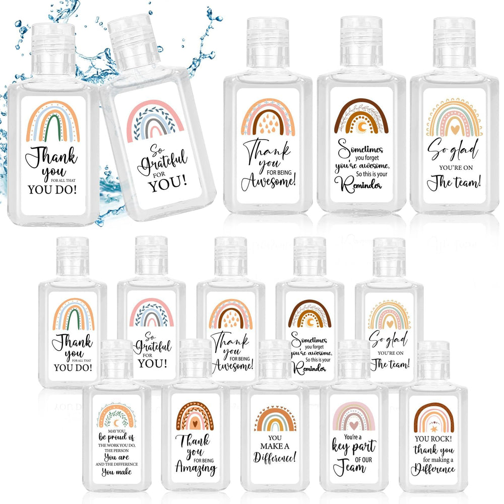 Piuaeue boho rainbow 1oz hand sanitizer close-up for stylish everyday carry