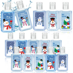 Piuaeue Christmas hand sanitizer snowman design, portable 1oz bottle, perfect stocking stuffer.