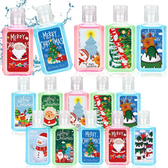 Piuaeue Christmas hand sanitizer set with 50 festive bottles for on-the-go cleaning.