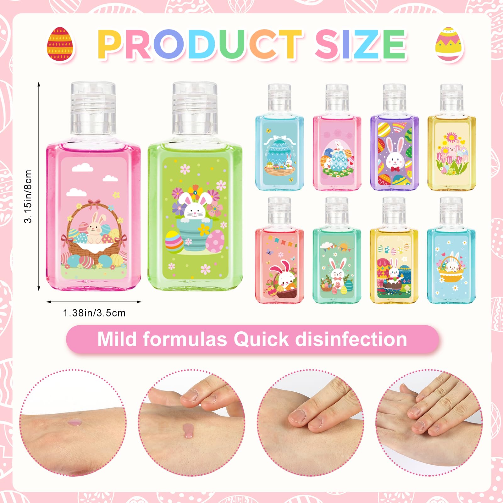 Piuaeue Easter mini hand sanitizer with egg design, perfect for gifting guests.