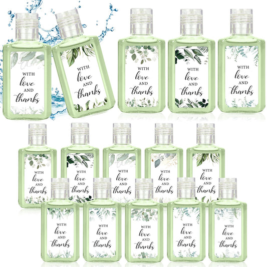 Piuaeue eucalyptus leaf hand sanitizer bottle, 1 oz, portable wedding favor for guests.