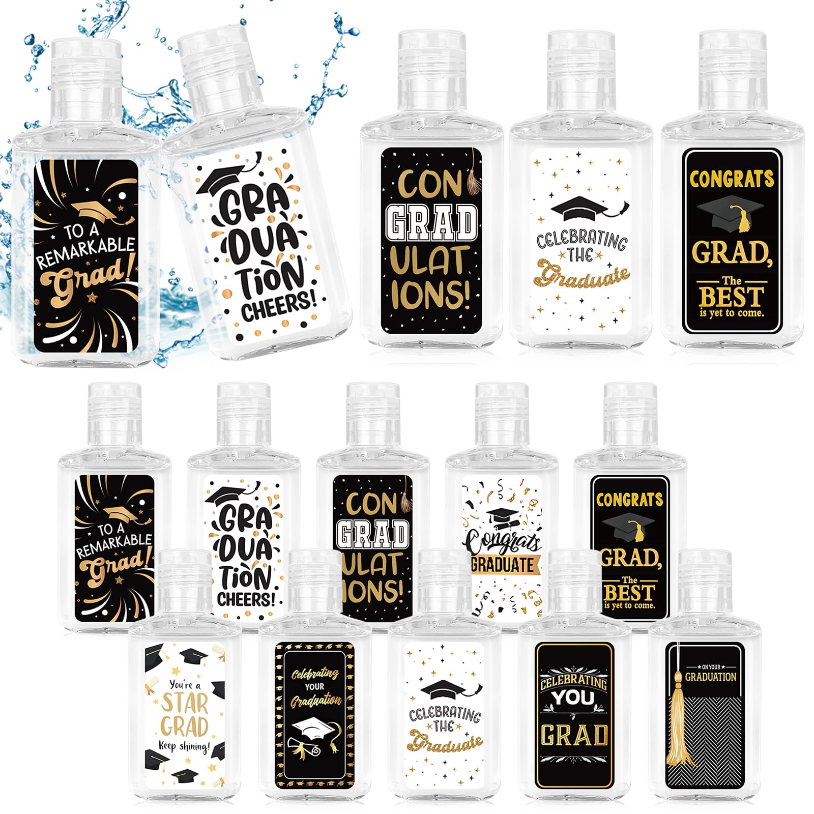 Piuaeue graduation mini hand sanitizer with cap design, a convenient party favor.