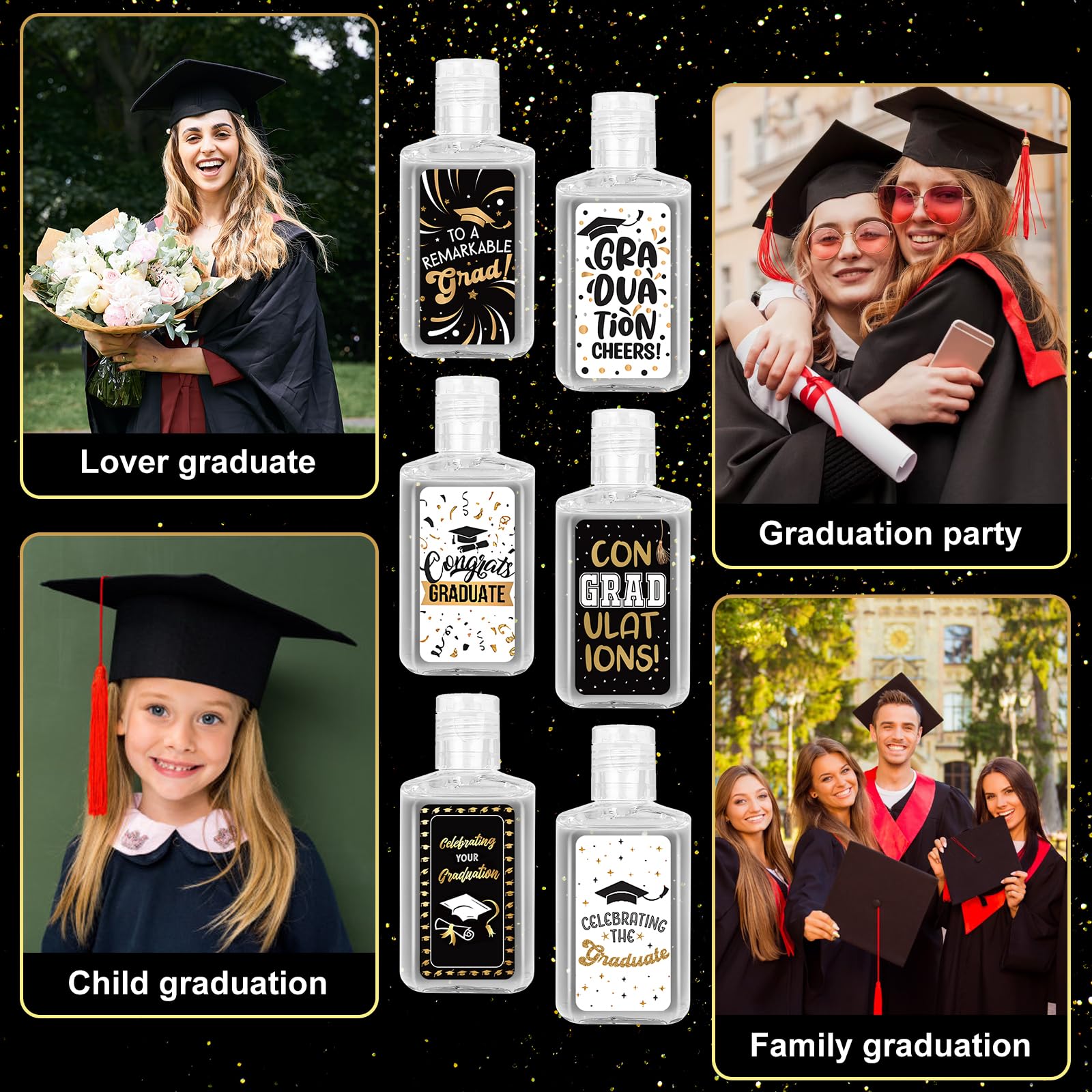 Piuaeue graduation mini hand sanitizer with ten designs offering variety.