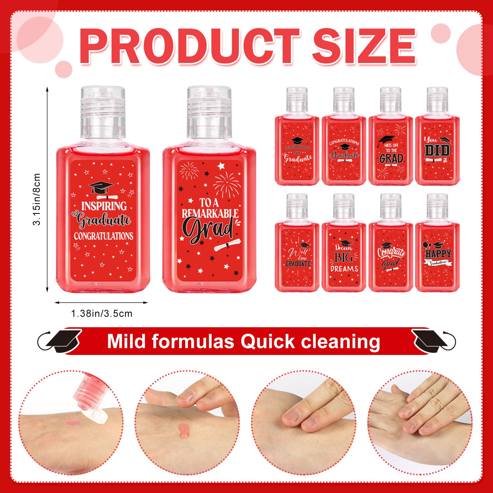 Piuaeue graduation mini hand sanitizer variety designs for guest gifts