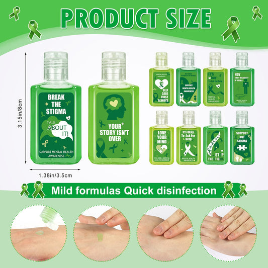 Piuaeue green ribbon awareness gift pack supports mental health outreach at events.