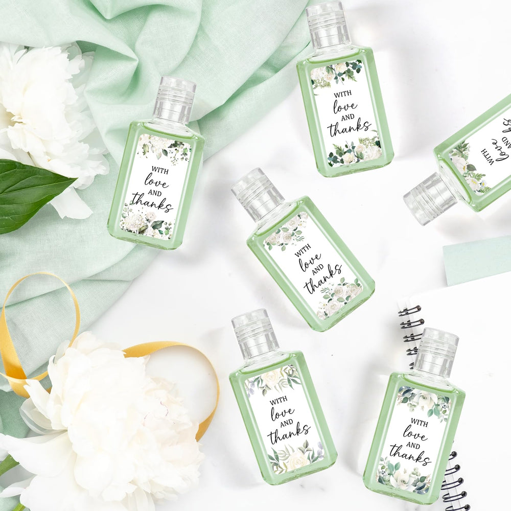 Piuaeue bulk hand sanitizer packs with flower design for events.